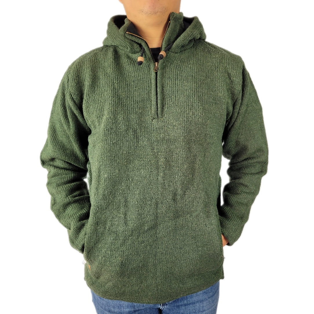 Hood Pull Over Long Back Green