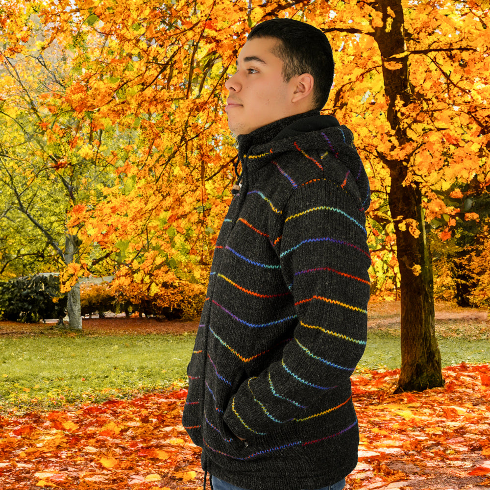 Jacket Dark Grey Rainbow Lines