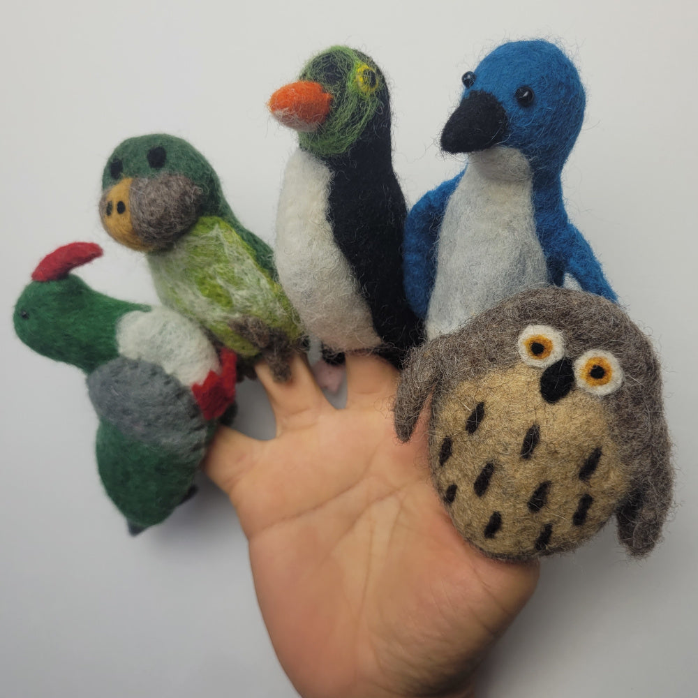 Felted finger puppets NZ NATIVES