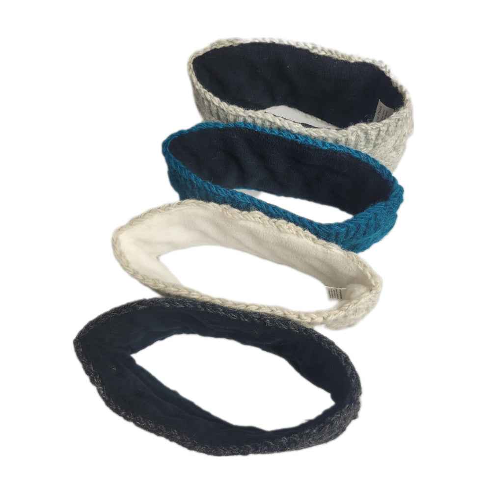 Wool Headband fleece lined GREY