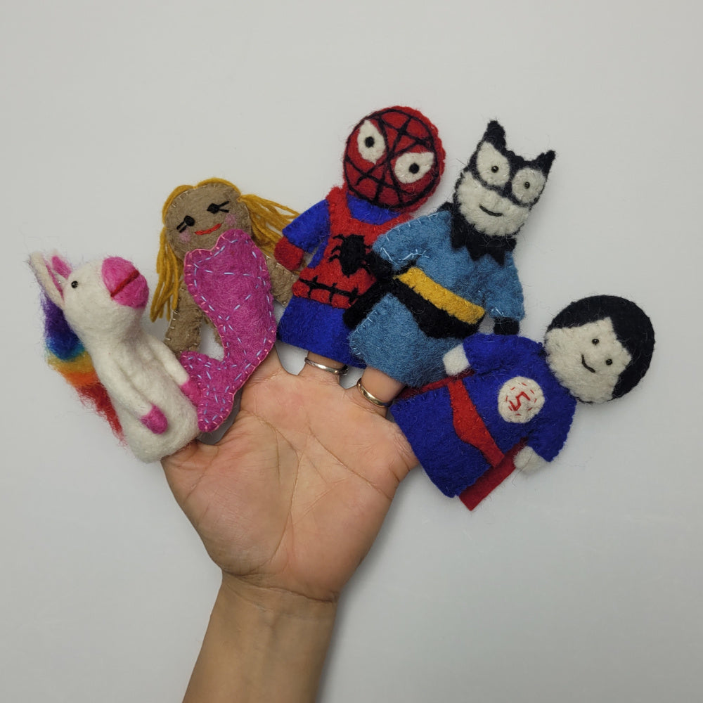 Felted finger puppets FANTASY & PEOPLE