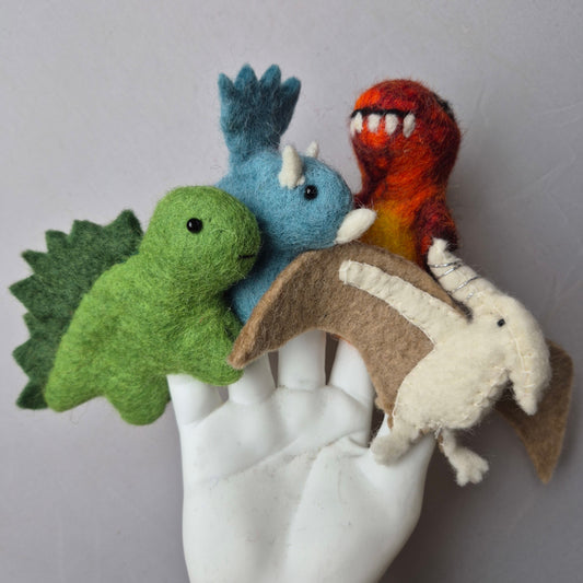Wool Felt finger puppets DINOSAURS
