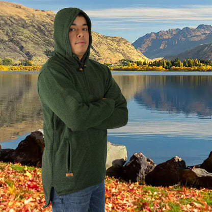 Hood Pull Over Long Back Green