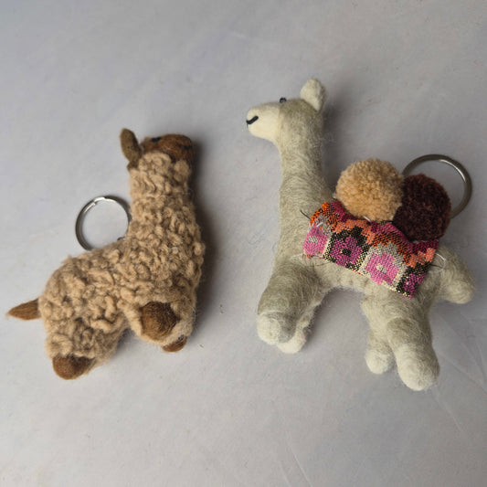 Felt wool Alpaca and Llama keyrings