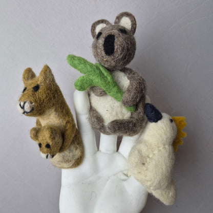 Wool Felt finger puppets AUSTALIAN NATIVES