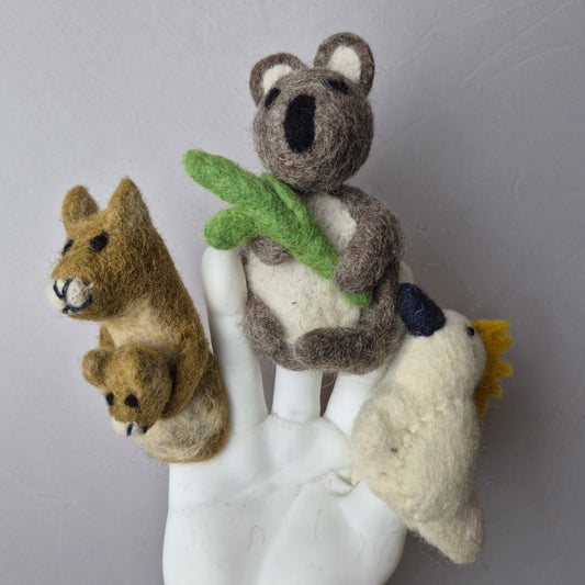 Wool Felt finger puppets AUSTALIAN NATIVES