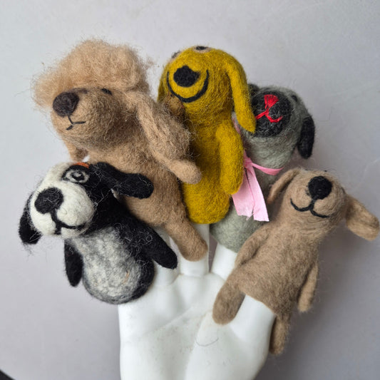 Wool Felt finger puppets CATS & DOGS