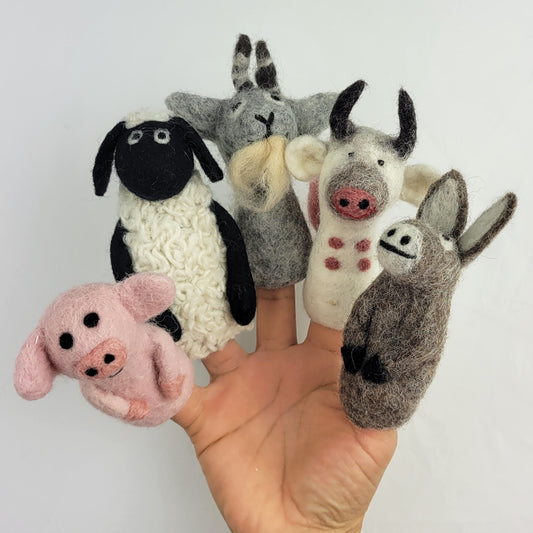 Felted finger puppets FARM ANIMALS