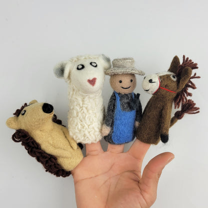 Felted finger puppets FARM ANIMALS