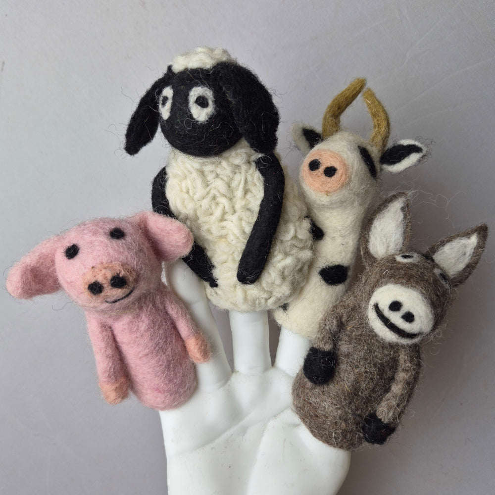 Wool Felt finger puppets FARM ANIMALS