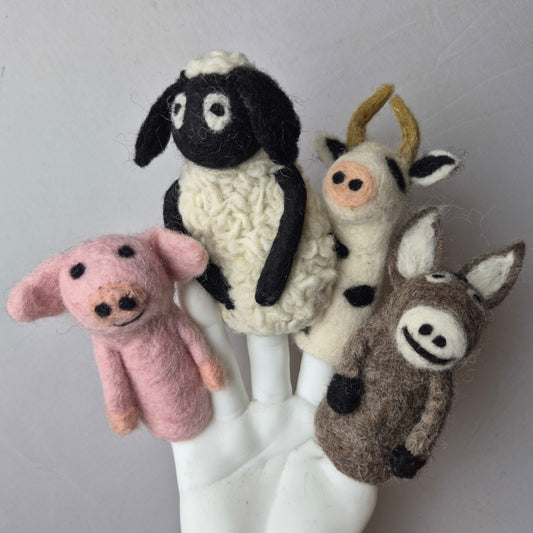 Wool Felt finger puppets FARM ANIMALS