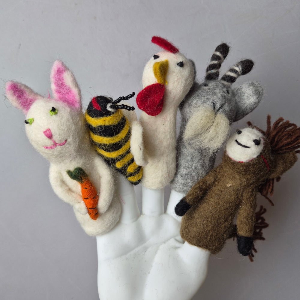 Wool Felt finger puppets FARM ANIMALS