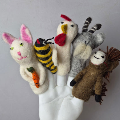 Wool Felt finger puppets FARM ANIMALS