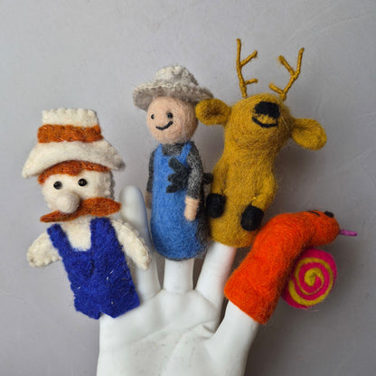 Wool Felt finger puppets FARM ANIMALS