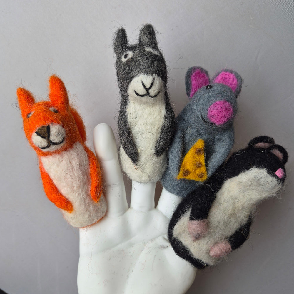 Wool Felt finger puppets FARM ANIMALS