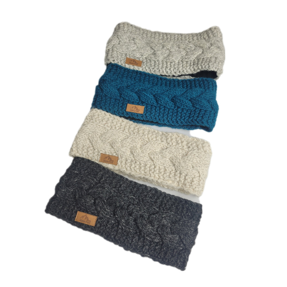Wool Headband fleece lined TEAL