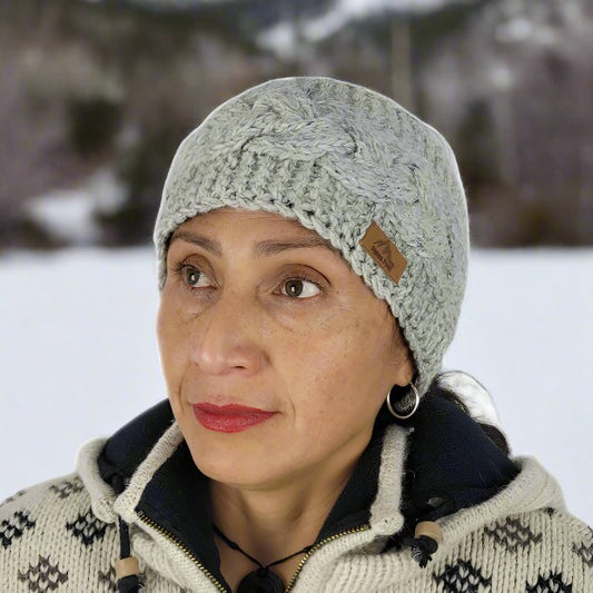 Wool Headband fleece lined GREY