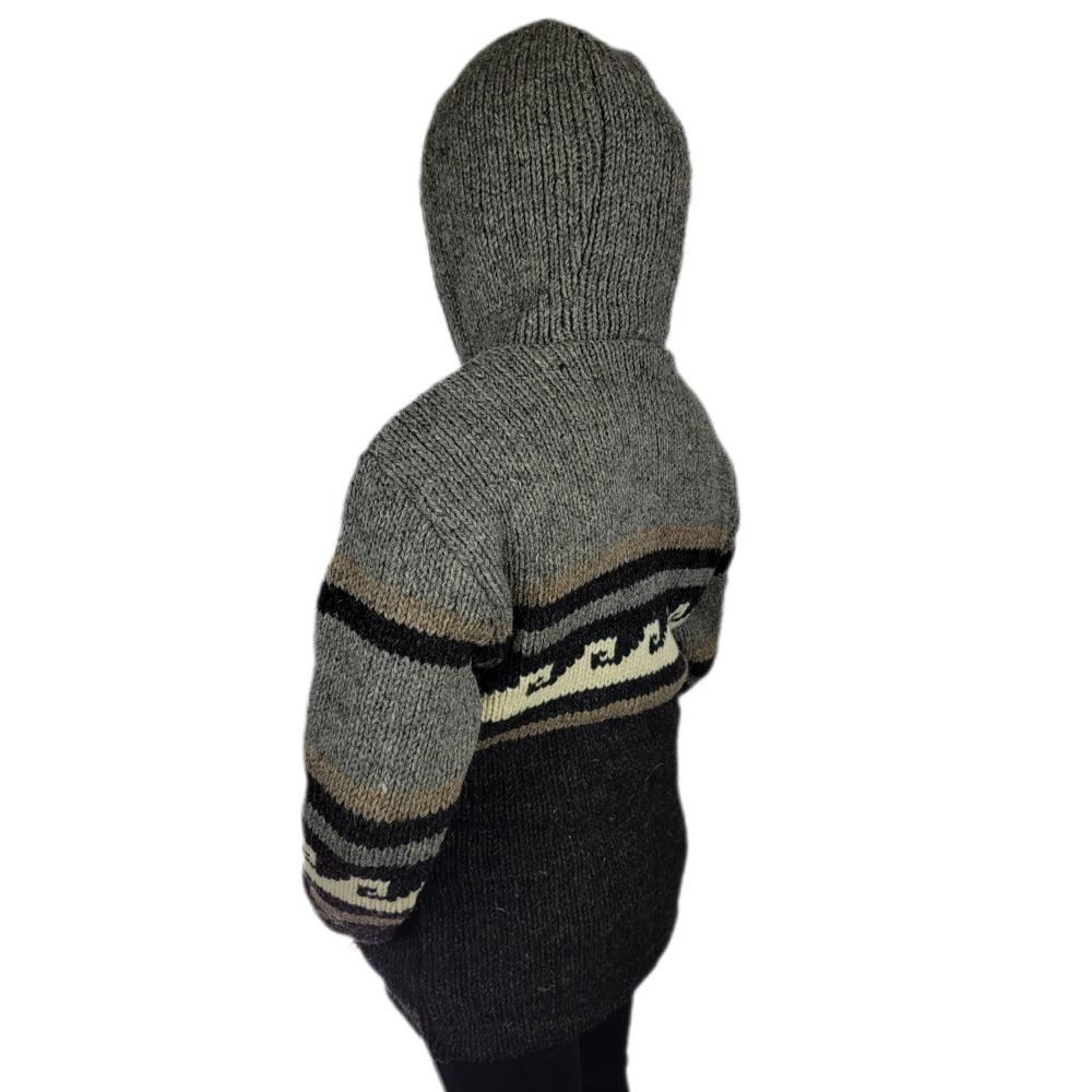 Kids Jacket Grey to Dark Grey Wave