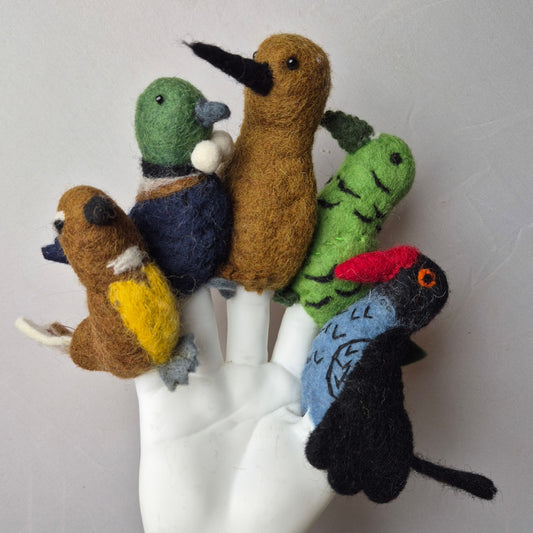 Wool Felt finger puppets NZ NATIVES