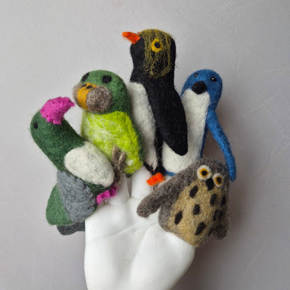 Wool Felt finger puppets NZ NATIVES