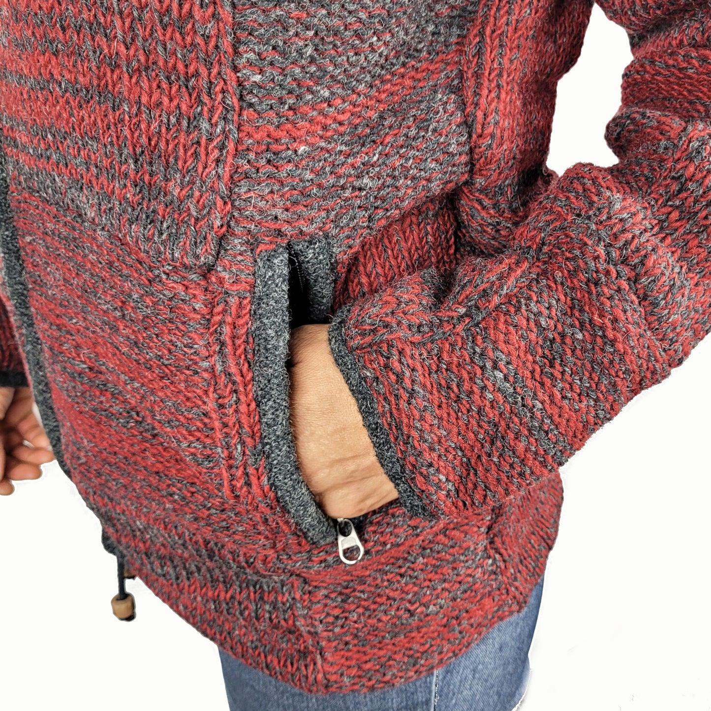 Jacket Red Mix Squares