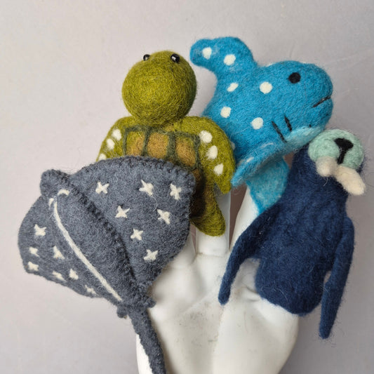 Wool Felt finger puppets SEA LIFE