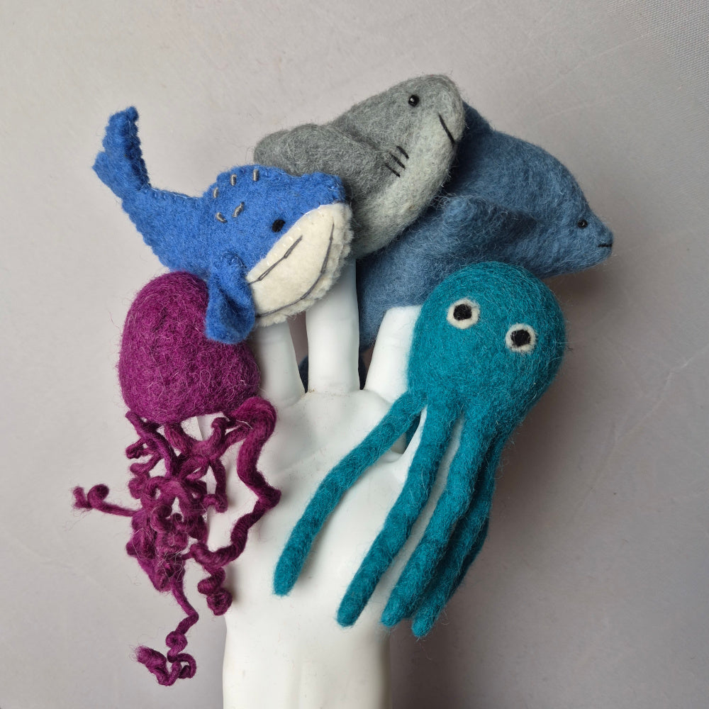 Wool Felt finger puppets SEA LIFE