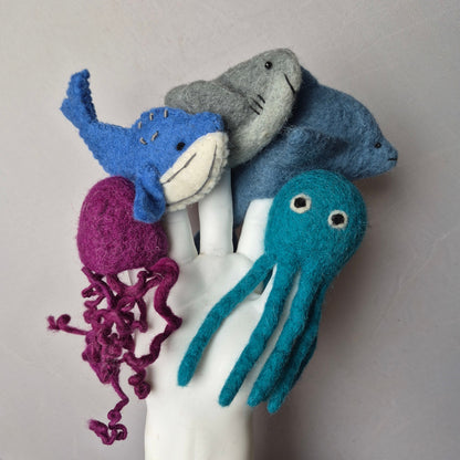 Wool Felt finger puppets SEA LIFE