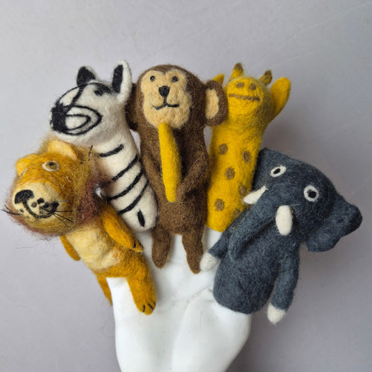 Wool Fellt finger puppets WILD LIFE