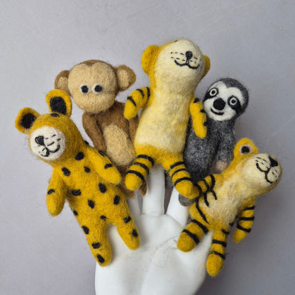 Wool Fellt finger puppets WILD LIFE