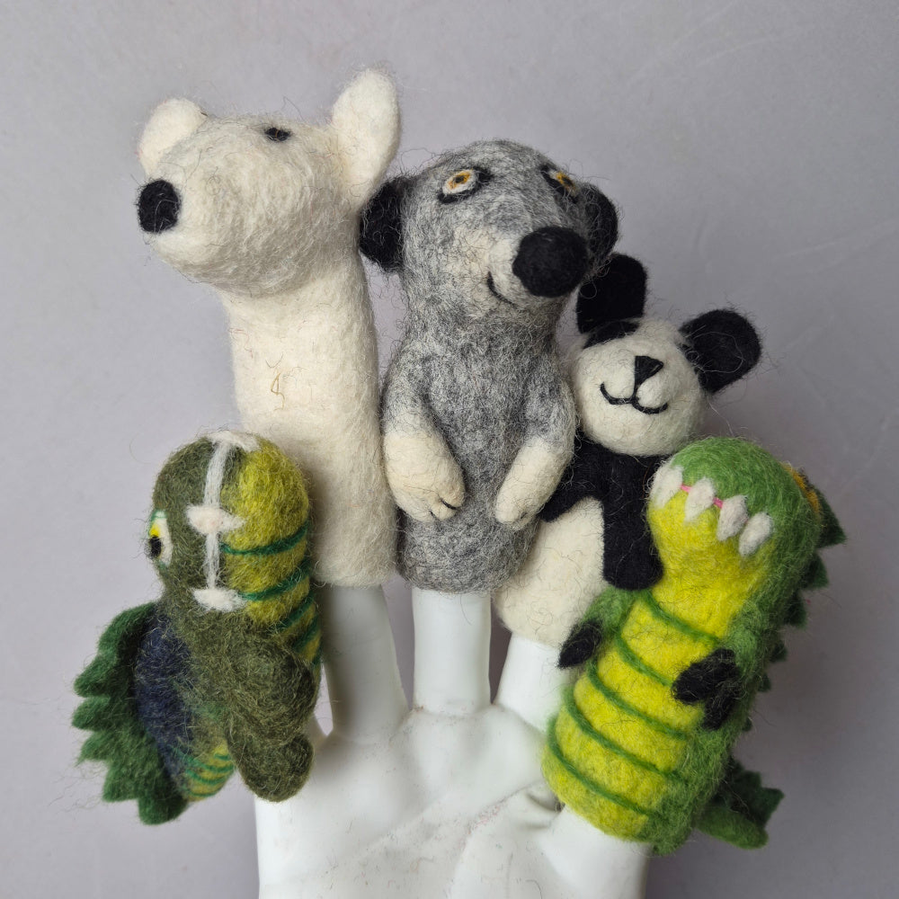 Wool Fellt finger puppets WILD LIFE