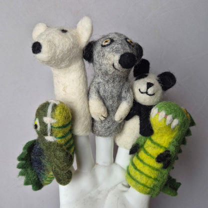 Wool Fellt finger puppets WILD LIFE