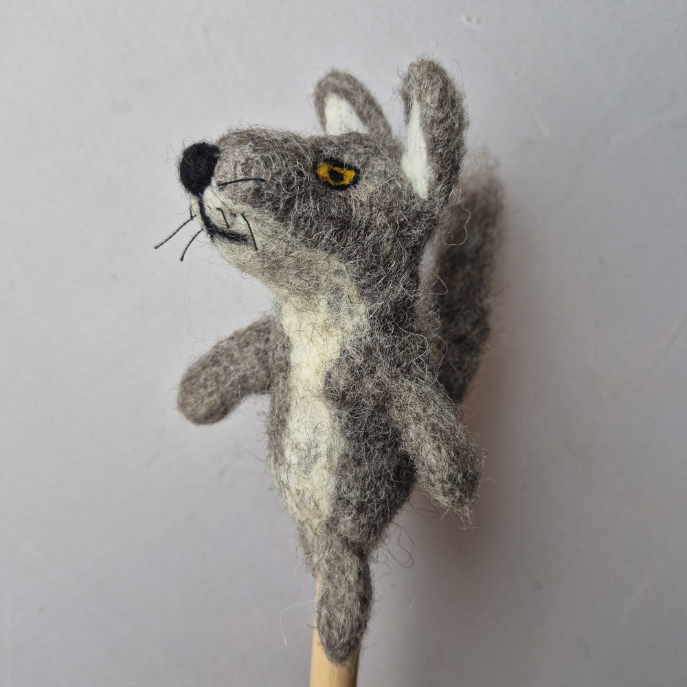 Wool Felt finger puppets 3 LITTLE PIGS AND WOLF
