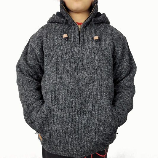 Kids hood pull over dark grey